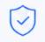 Blue shield icon with checkmark