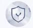 Circular shield badge with checkmark